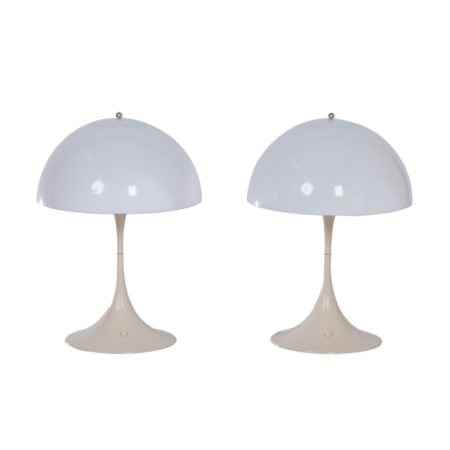 Panthella Tafellampen van Verner Panton voor Louis Poulsen, 1970 - 1e Editie, Set van Twee