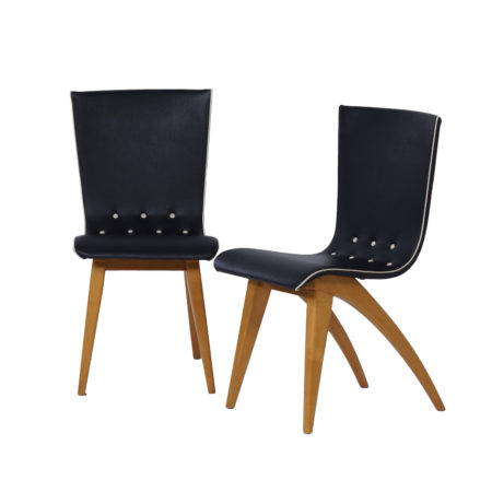 Eetkamerstoelen in Gebogen Esdoornhout van Van Os, 1950s - Set van Twee