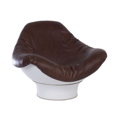 Rodica Fauteuil van Mario Brunu voor Comfort Italie, 1960s - Nieuwe Leren Bekleding
