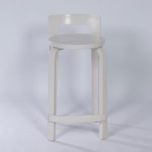 Witte Alvar Aalto Kruk &#8211; Hoge Model k65 voor Artek, 1970s