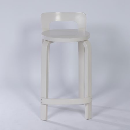 Witte Alvar Aalto Kruk &#8211; Hoge Model k65 voor Artek, 1970s