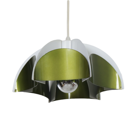 Metalen Hanglamp van Volkslux, 1960s – Metallic Groen