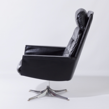 Sedia Fauteuil van Horst Brüning voor Cor, 1960s &#8211; Zwart Leder