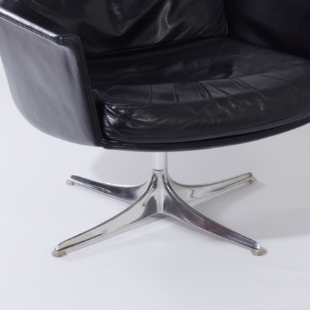 Sedia Fauteuil van Horst Brüning voor Cor, 1960s &#8211; Zwart Leder