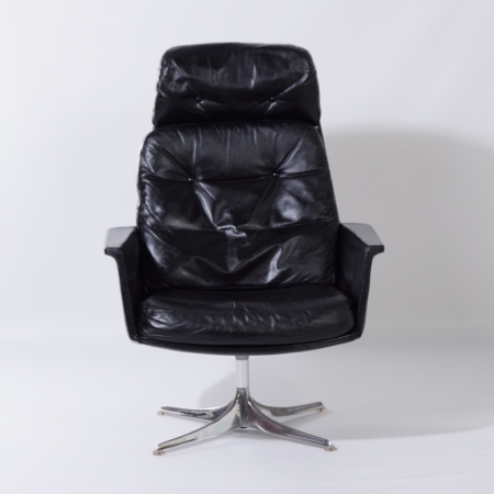 Sedia Fauteuil van Horst Brüning voor Cor, 1960s &#8211; Zwart Leder