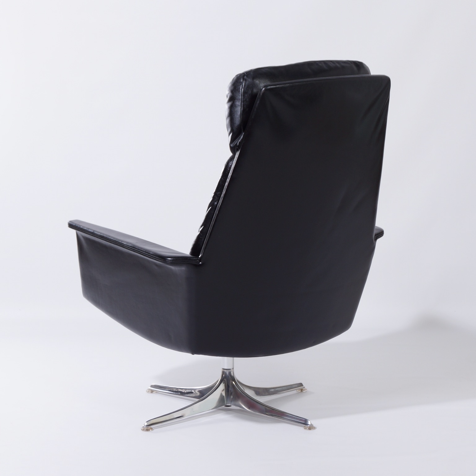 Sedia Fauteuil van Horst Brüning voor Cor, 1960s Zwart Leder