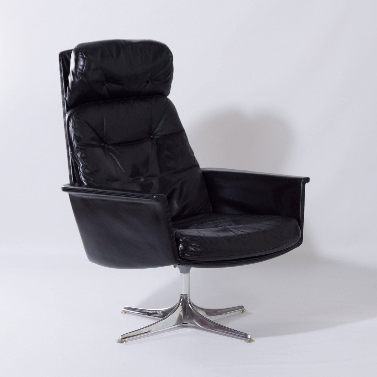 Sedia Fauteuil van Horst Brüning voor Cor, 1960s – Zwart Leder