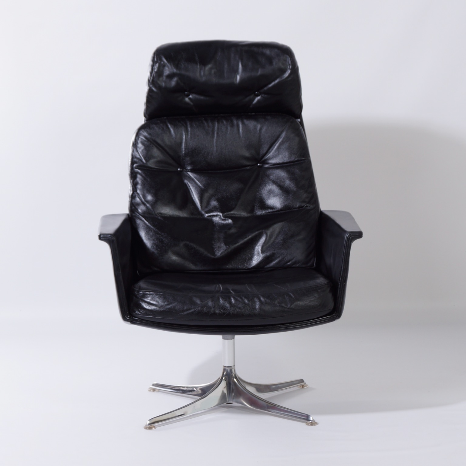 Sedia Fauteuil van Horst Brüning voor Cor, 1960s – Zwart Leder