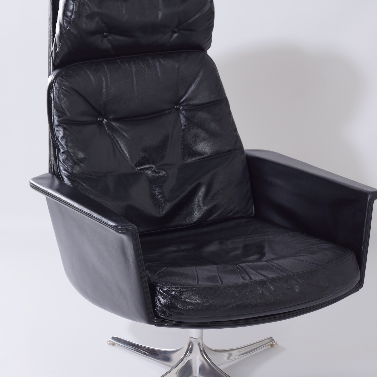 Sedia Fauteuil van Horst Brüning voor Cor, 1960s – Zwart Leder