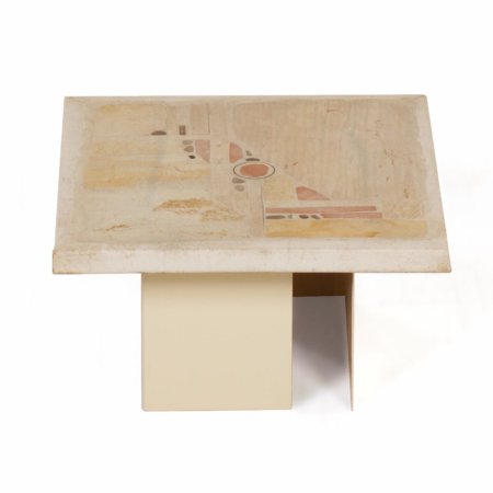 Witte Salontafel van Paul Kingma, 1980s – Vierkant 59 cm