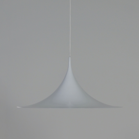 Witte Semi Hanglamp van Bonderup en Thorup voor Fog Morup, 1960s | 60 cm