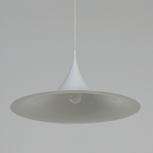 Witte Semi Hanglamp van Bonderup en Thorup voor Fog Morup, 1960s | 60 cm