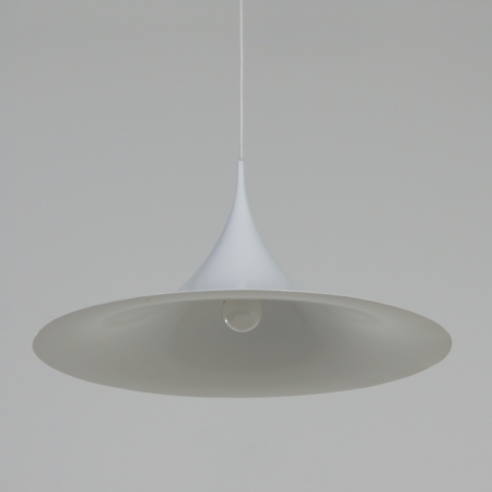 Witte Semi Hanglamp van Bonderup en Thorup voor Fog Morup, 1960s | 60 cm