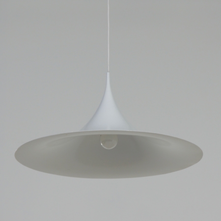 Witte Semi Hanglamp van Bonderup en Thorup voor Fog Morup, 1960s | 60 cm