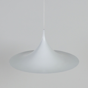 Witte Semi Hanglamp van Bonderup en Thorup voor Fog Morup, 1960s | 60 cm