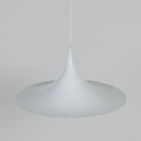 Witte Semi Hanglamp van Bonderup en Thorup voor Fog Morup, 1960s | 60 cm