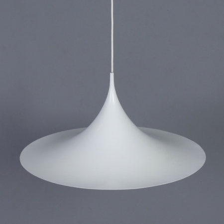 Witte Semi Hanglamp van Bonderup en Thorup voor Fog Morup, 1960s | 60 cm