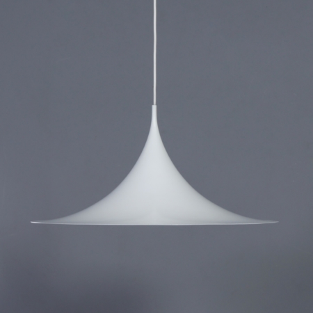 Witte Semi Hanglamp van Bonderup en Thorup voor Fog Morup, 1960s | 60 cm