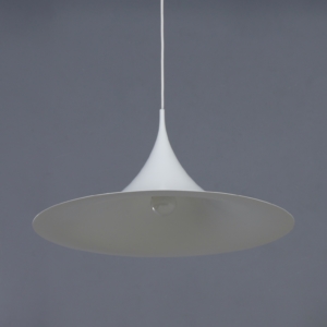 Witte Semi Hanglamp van Bonderup en Thorup voor Fog Morup, 1960s | 60 cm