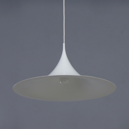 Witte Semi Hanglamp van Bonderup en Thorup voor Fog Morup, 1960s | 60 cm