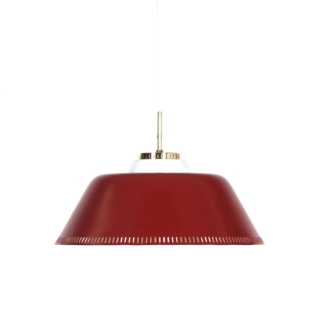 Rode Deense Hanglamp van Bent Karlby voor Lyfa, 1960s