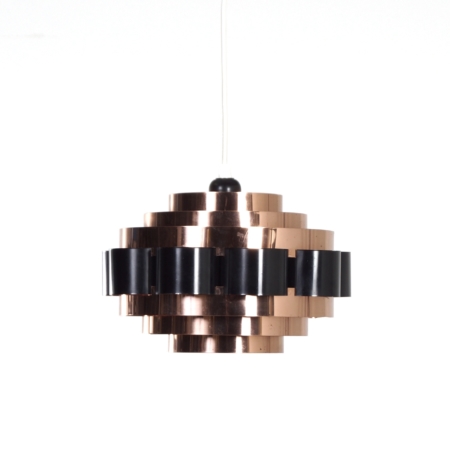 Koperen Hanglamp van Werner Schou voor Coronell Elektro, 1970s - Denemarken