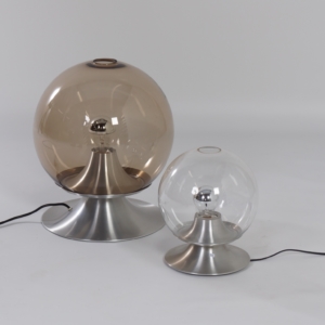Tafellamp Droomeiland Tafellamp van Raak Amsterdam, 1960 &#8211; Grote Versie in Rookglas