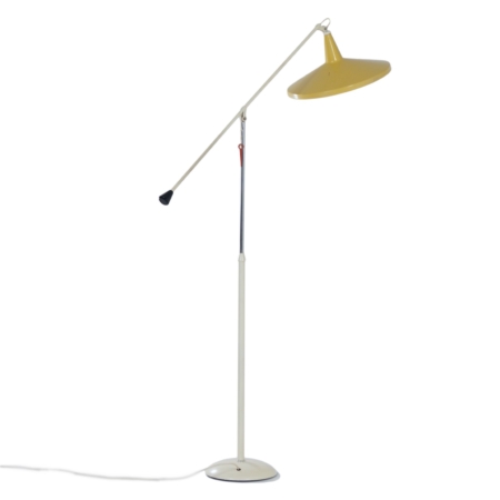 Gele Panama Vloerlamp model 6350 van Wim Rietveld voor Gispen, 1957