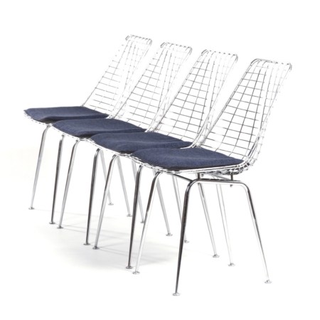 Flamingo Draadstoelen van Braakman en Dekker voor Pastoe, 1960s - Set van 4