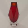 Rode Murano Sommerso Vaas van Luigi Mandruzzato, 1960s &#8211; 30 cm