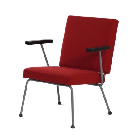 Rode  1401 Fauteuil van Wim Rietveld voor Gispen, 1950s