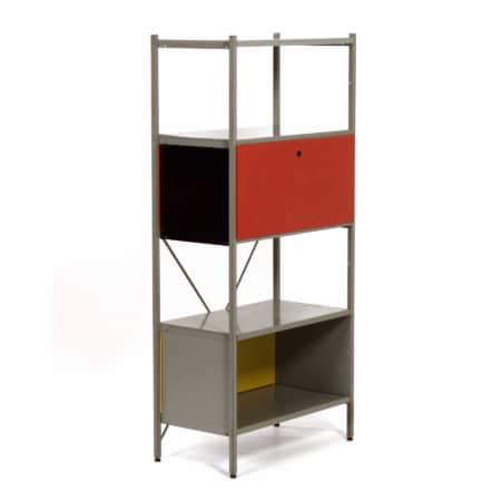 Model 663 Kast van Wim Rietveld voor Gispen, 1950s (3) - Rood, Zwart en Geel