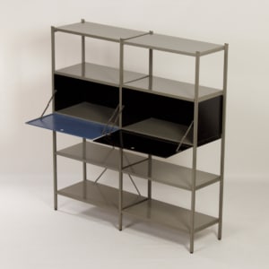 Model 663 Kast van Wim Rietveld voor Gispen, 1950s (4) &#8211; Zwart en Blauw