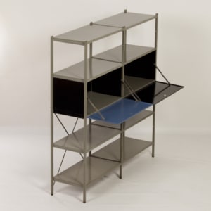 Model 663 Kast van Wim Rietveld voor Gispen, 1950s (4) &#8211; Zwart en Blauw