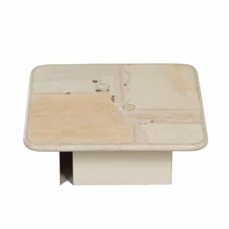 Witte Natuurstenen Salontafel van Paul Kingma, 1980s - Vierkant 100 cm