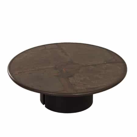 Bruine Natuurstenen Salontafel van Paul Kingma, 1993 - Rond 116 cm