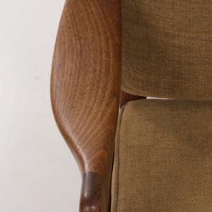 Organische Teakhouten Fauteuil met Hoge Rugleuning van De Ster, 1960s