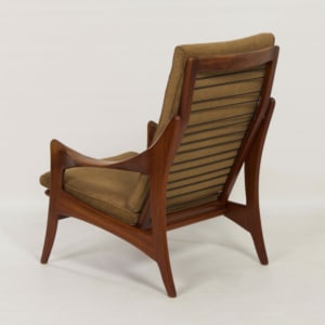 Organische Teakhouten Fauteuil met Hoge Rugleuning van De Ster, 1960s