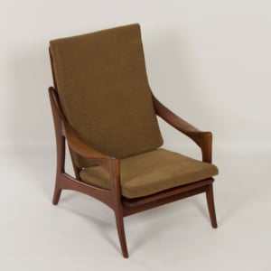 Organische Teakhouten Fauteuil met Hoge Rugleuning van De Ster, 1960s
