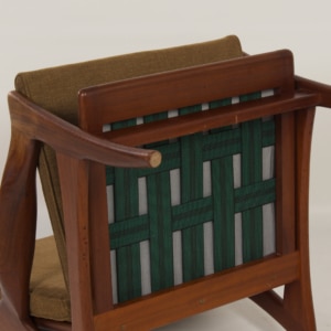 Organische Teakhouten Fauteuil met Hoge Rugleuning van De Ster, 1960s