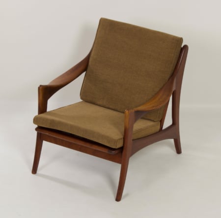 Organische Teakhouten Fauteuil met Lage Rugleuning van De Ster, 1960s