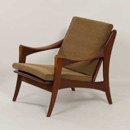 Organische Teakhouten Fauteuil met Lage Rugleuning van De Ster, 1960s