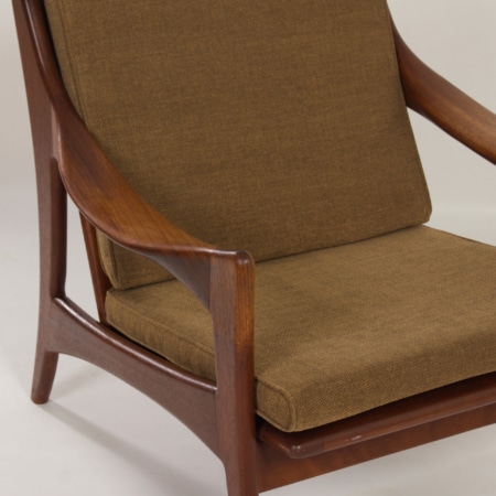 Organische Teakhouten Fauteuil met Lage Rugleuning van De Ster, 1960s