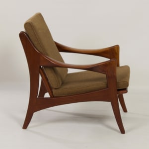 Organische Teakhouten Fauteuil met Lage Rugleuning van De Ster, 1960s