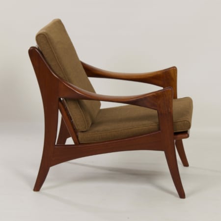 Organische Teakhouten Fauteuil met Lage Rugleuning van De Ster, 1960s