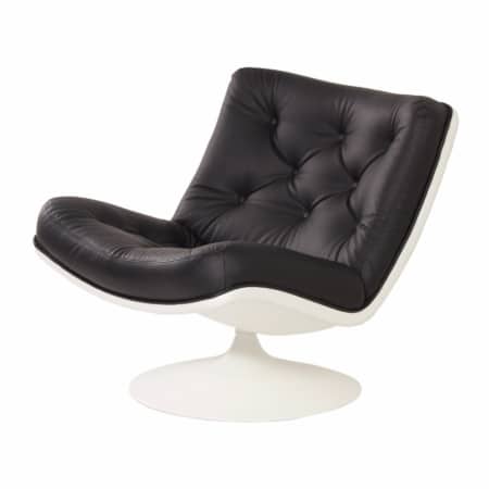 976 Draaifauteuil van Geoffrey D. Harcourt voor Artifort, 1960s | Zwart Leer