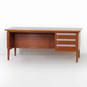Vintage Mahoniehouten Directiebureau – 1970s design, 180&#215;80 cm, Uitschuifbaar Blad