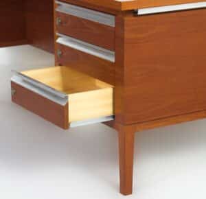 Vintage Mahoniehouten Directiebureau – 1970s design, 180&#215;80 cm, Uitschuifbaar Blad