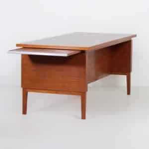 Vintage Mahoniehouten Directiebureau – 1970s design, 180&#215;80 cm, Uitschuifbaar Blad