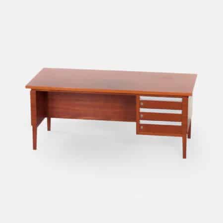 Vintage Mahoniehouten Directiebureau – 1970s design, 180x80 cm, Uitschuifbaar Blad